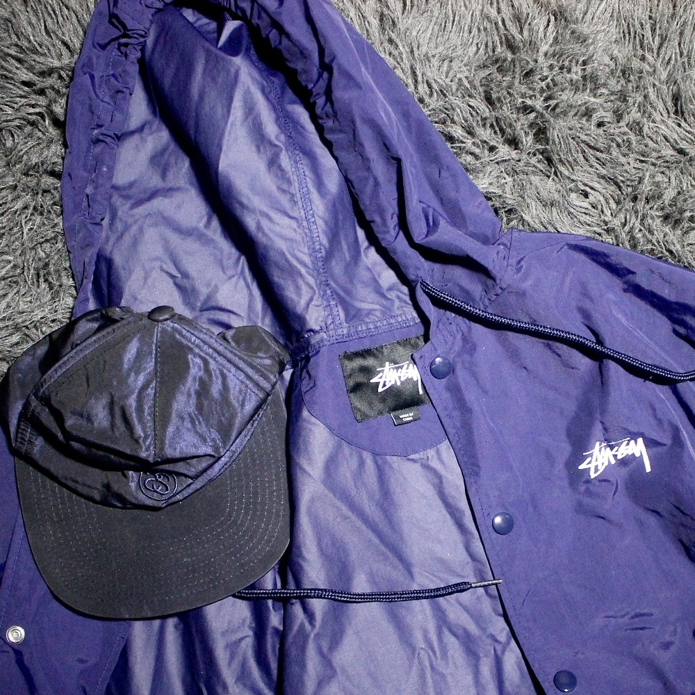 Stüssy hat & raincoat